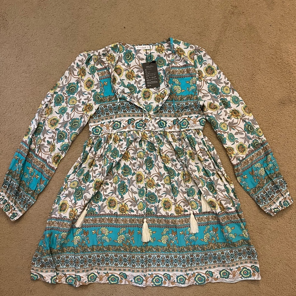 R. Vivimos Flowy Patterned Dress